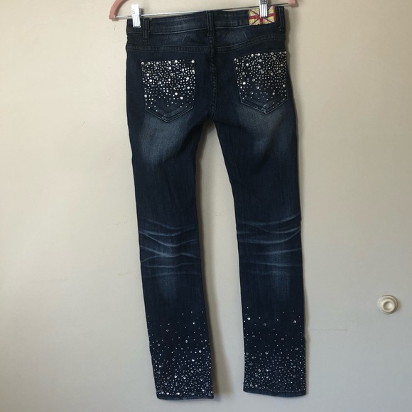 Machine Pour Neuf Mode Brand Studded Jeans Size 5 - Picture 5 of 9